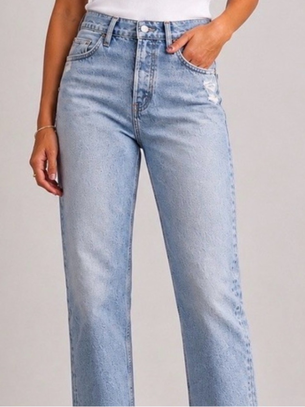 Agolde High-Rise Light Blue Straight-Leg Jeans